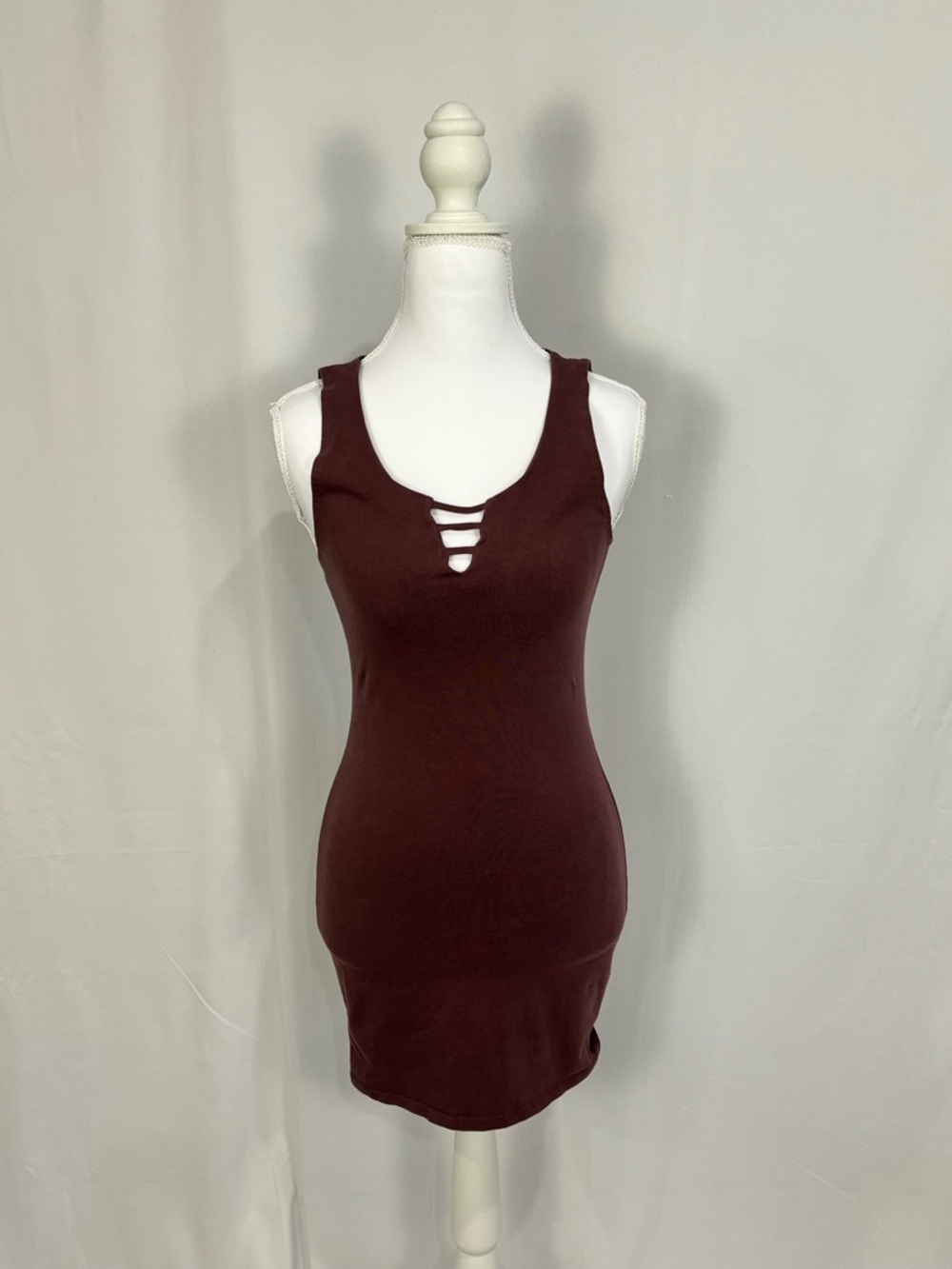 Garage Sleeveless Bodycon Dress - Deep Plum Women’s Small